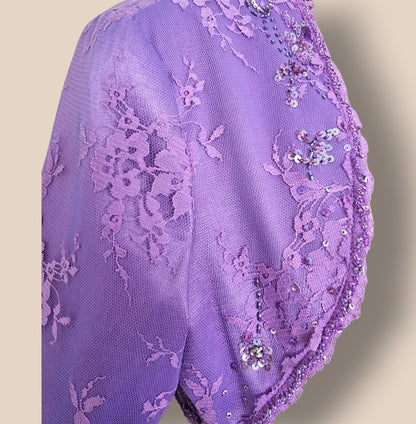 Libra Womens Lilac Embellished Dress & Bolero Jacket UK 14 US 10 EU 42 Timeless Fashions