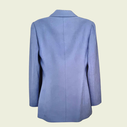 Blue blazer on a beige background