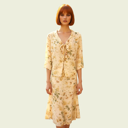 Caroline Charles Vintage Silk Skirt & Blouse UK 16 US 12 EU 44 - Timelessfashions