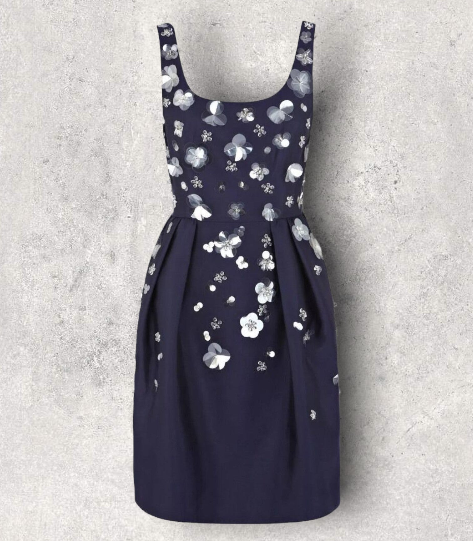 Coast Couture Womens Navy Beaded Floral Silk Mix Dress UK 10 US 6 EU 38 RRP £295 Timeless Fashions