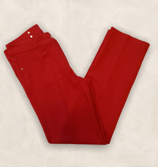 Libra Red Straight Leg High Rise Stretch Jeans UK 12 US 8 EU 40 Timeless Fashions