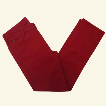 Gerard Darel Red Stretch Straight Leg Jeans UK 16 US 12 EU 44 - Timelessfashions