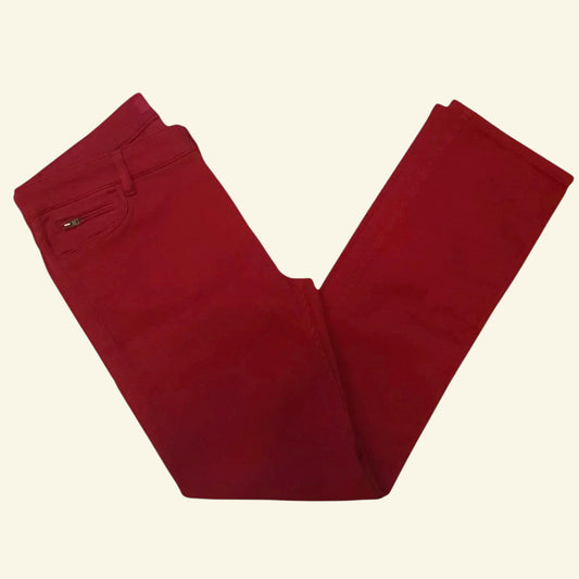 Gerard Darel Red Stretch Straight Leg Jeans UK 16 US 12 EU 44 - Timelessfashions