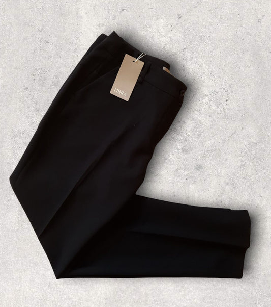 Libra Black Straight Leg Tailored Trousers UK 16 US 12 EU 44 Timeless Fashions