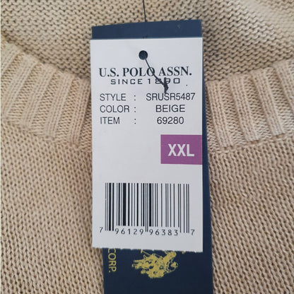 U.S Polo Association Beige Mens Crew Neck Sweater Size XXL