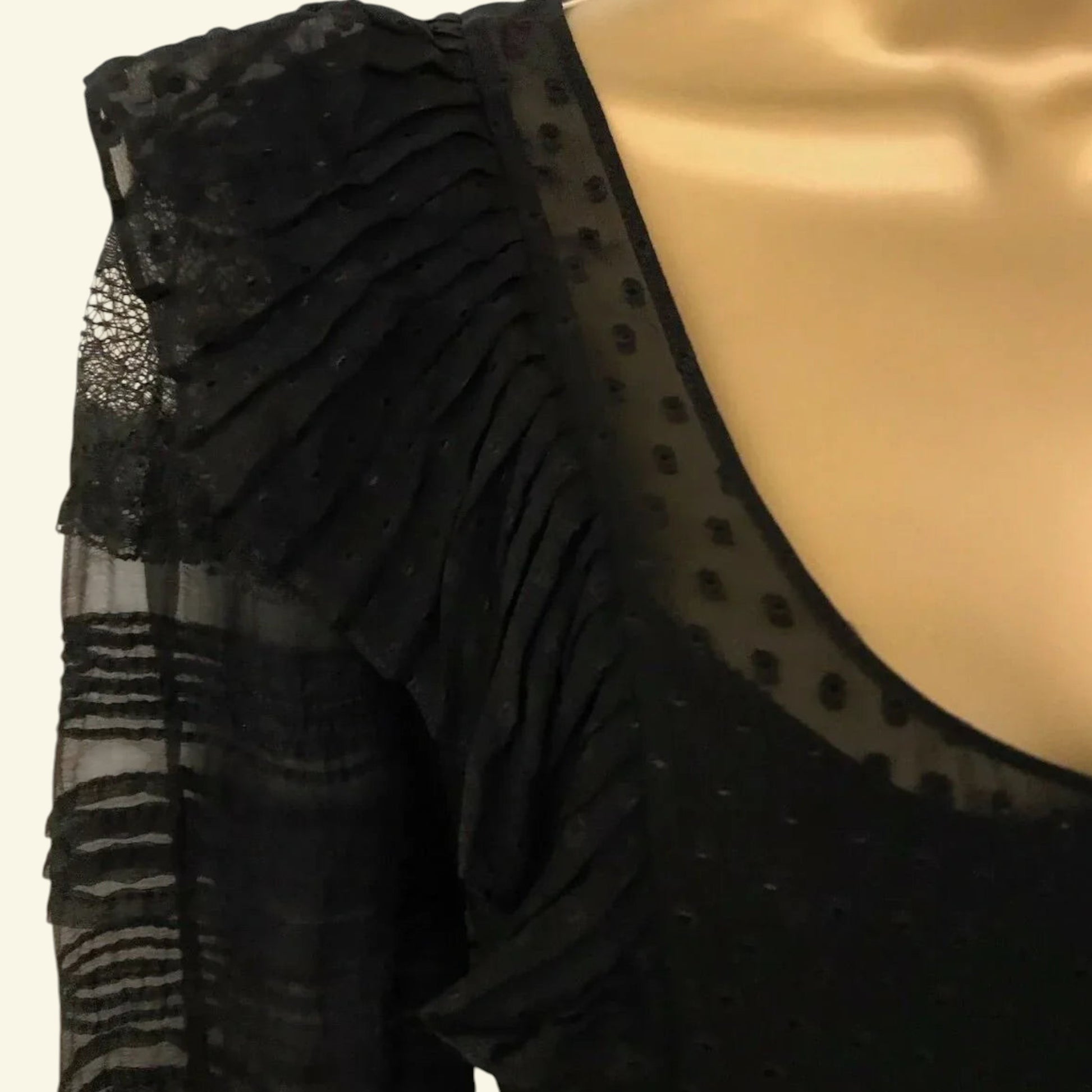 Derek Lam Black Long Sleeve Silk & Lace Dress UK 10 US 6 EU 38 - Timelessfashions
