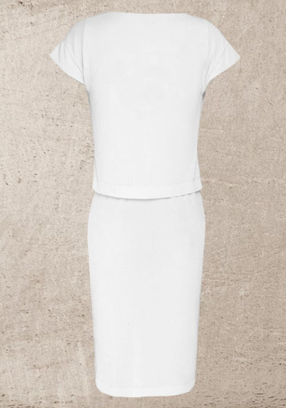 Yanny London White, Patrice, Cap Sleeve Dress UK 10 US 6 EU 38 Timeless Fashions