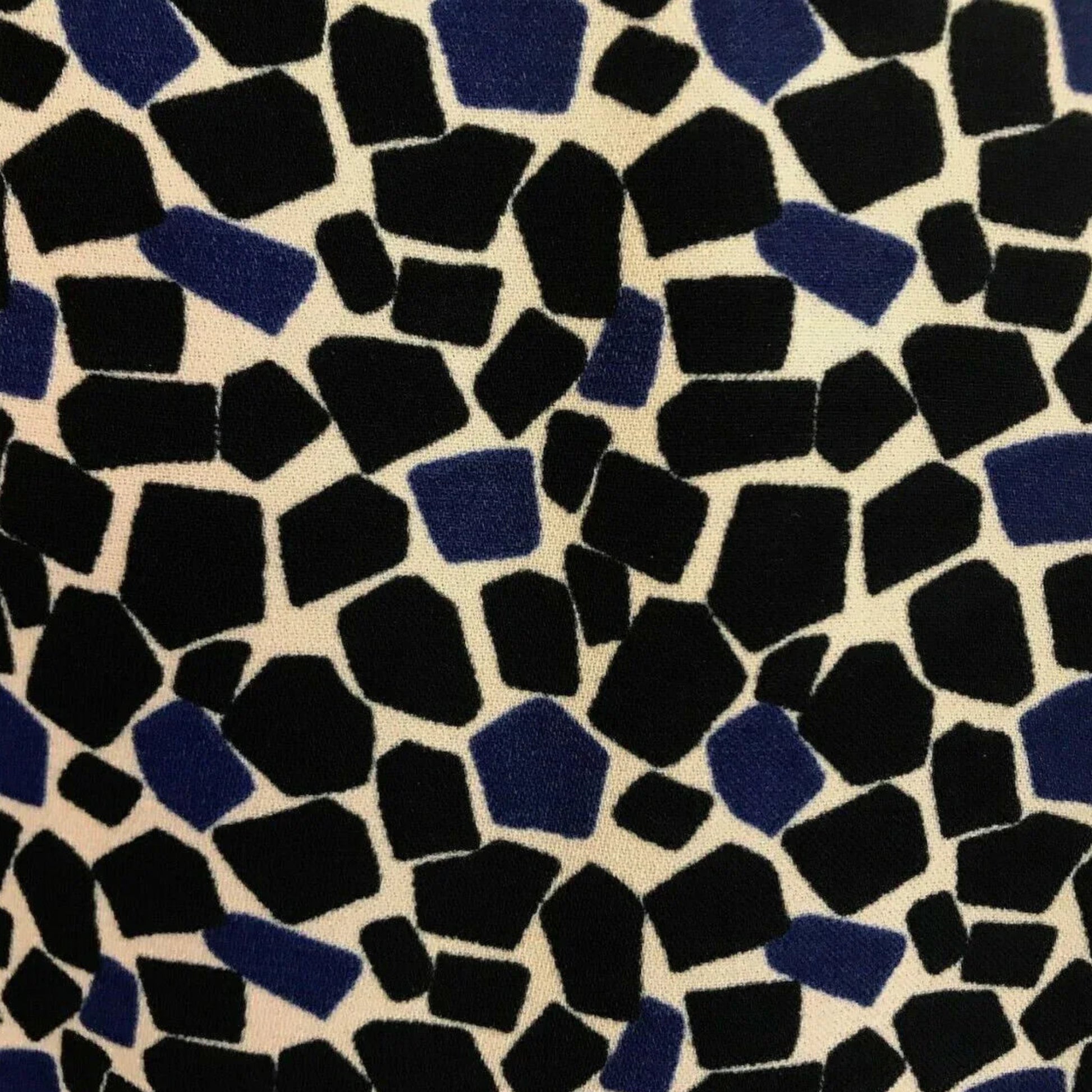 Avoca Anthology Blue & Black Geometric Print Shift Dress UK 8/10 US 4/6 EU 36/38 - Timelessfashions