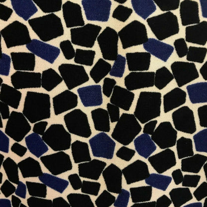 Avoca Anthology Blue & Black Geometric Print Shift Dress UK 8/10 US 4/6 EU 36/38 - Timelessfashions