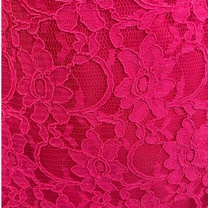 Pink floral lace material