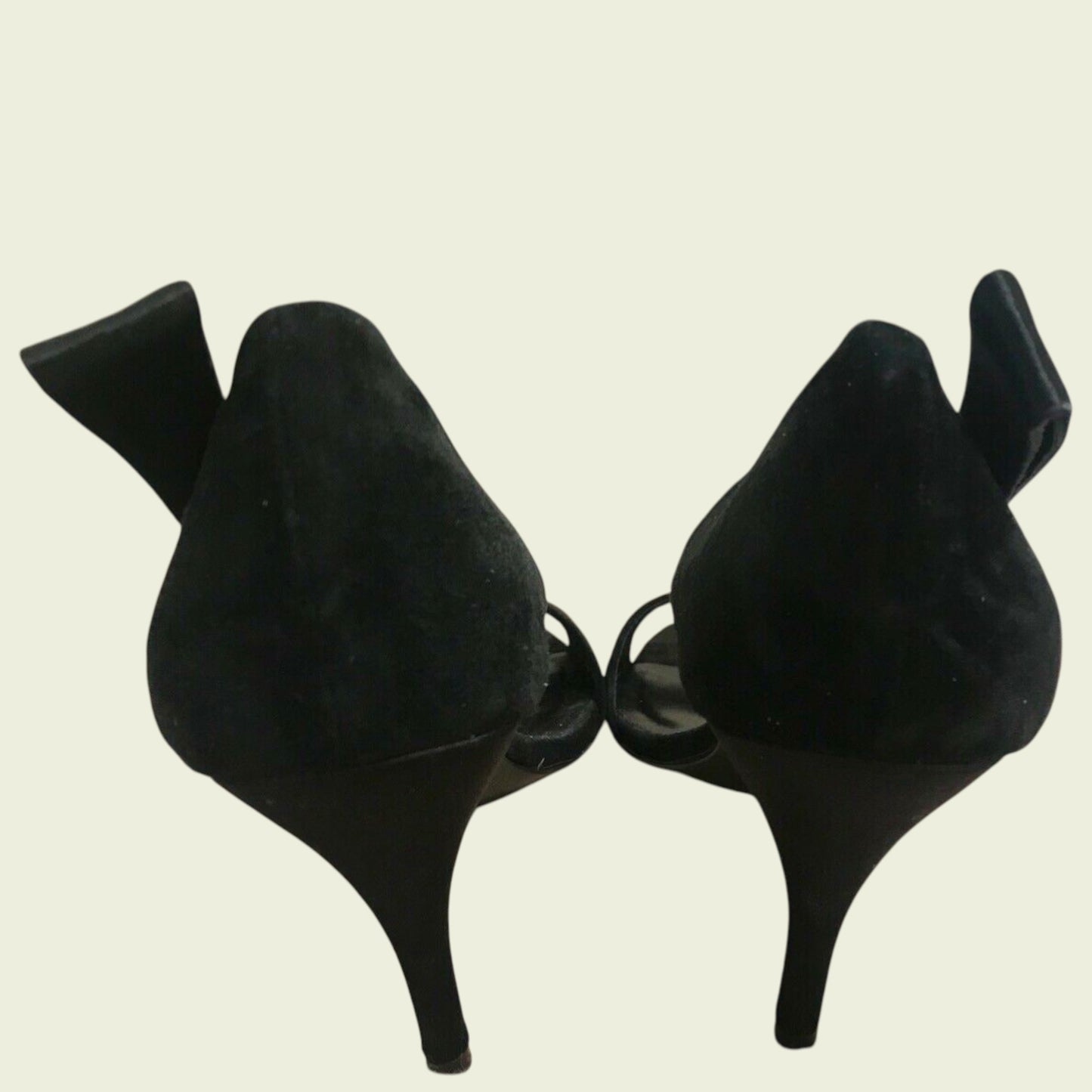 Jones Bootmaker Women's Black Suede Peep Toe Court Shoes UK 7