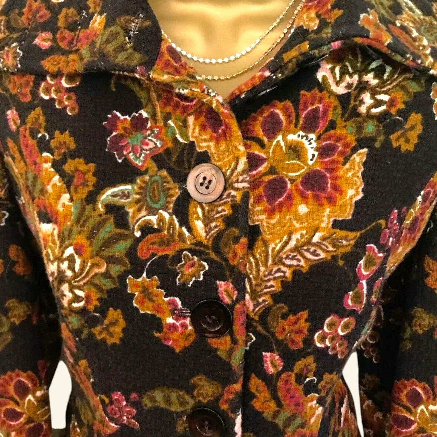 Paul Costelloe Collection Women's Floral Tapestry Cotton Jacket UK 10 US 6 EU 38 - Timelessfashions