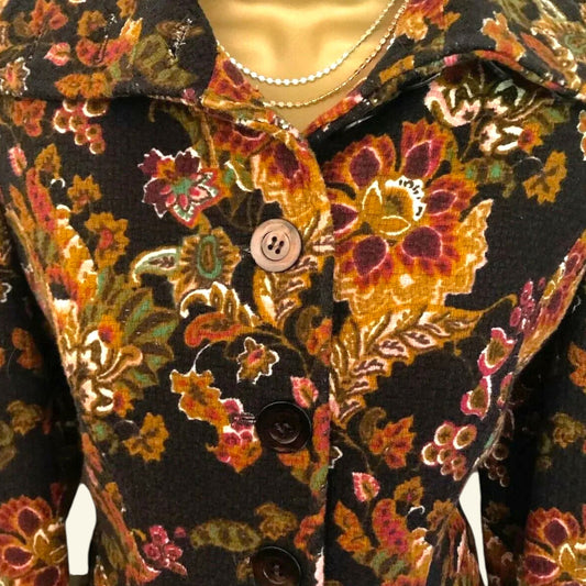 Paul Costelloe Collection Women's Floral Tapestry Cotton Jacket UK 10 US 6 EU 38 - Timelessfashions