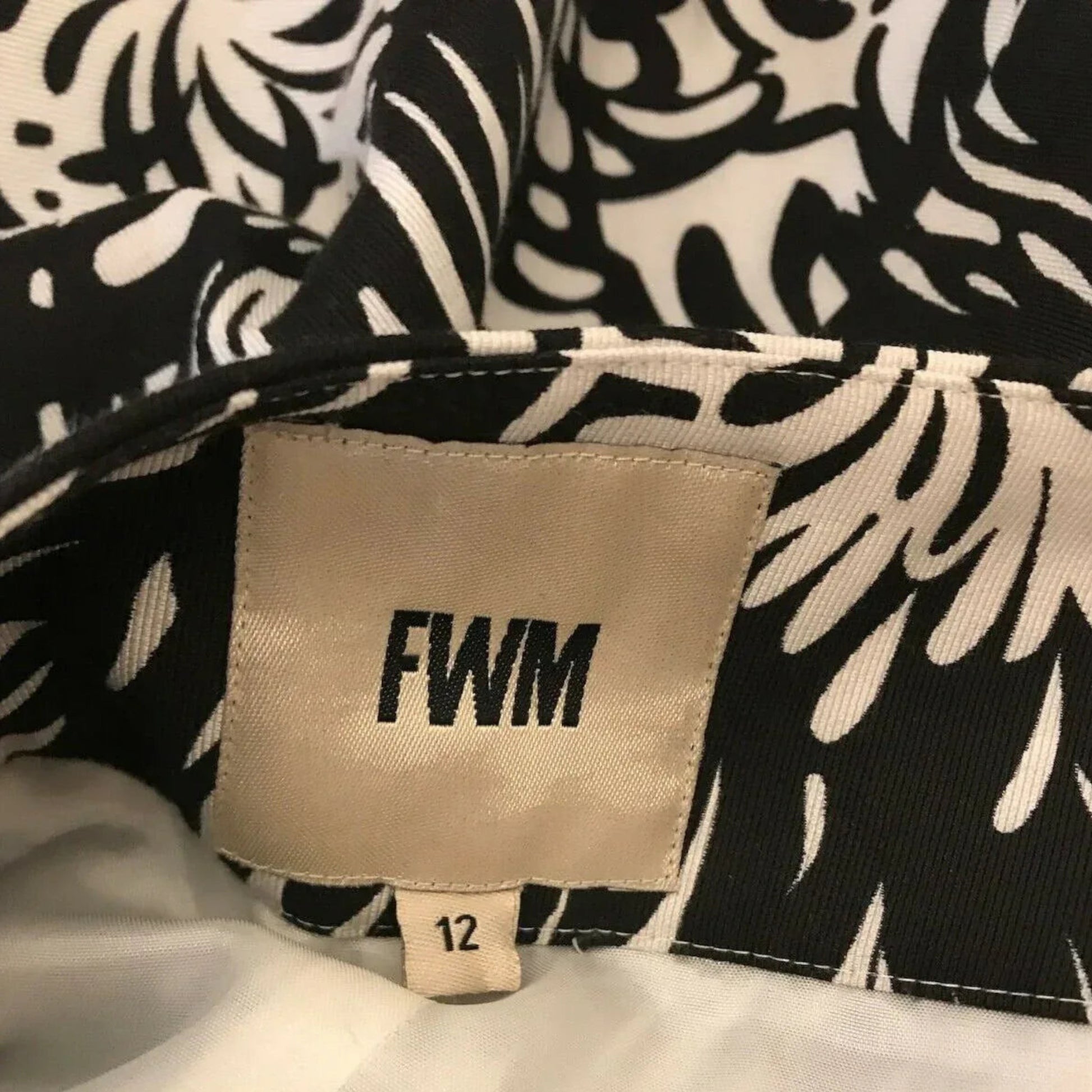 FWM Fenn Wright Manson Black & White Skirt UK 12 US 8 EU 40 - Timelessfashions