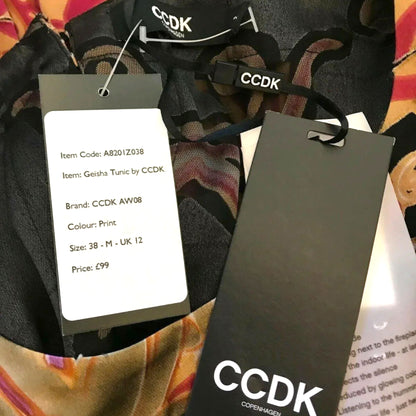 CCDK Black Silk Mix Tunic Dress UK 12 US 8 EU 40 - Timelessfashions