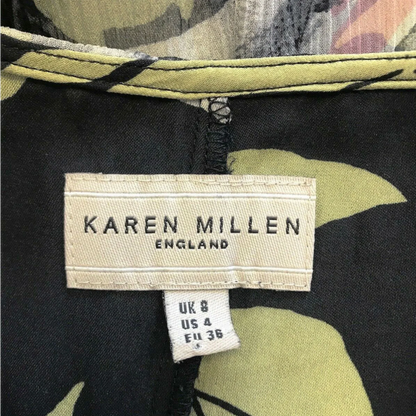 Karen Millen Floral Silk Skirt UK 8 US 4 EU 36 - Timelessfashions