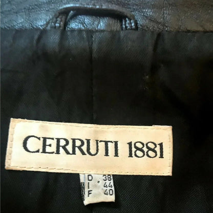 Cerruti 1881 Womens Vintage Black Leather Zip Jacket UK 12 US 8 EU 40 IT 44 - Timelessfashions