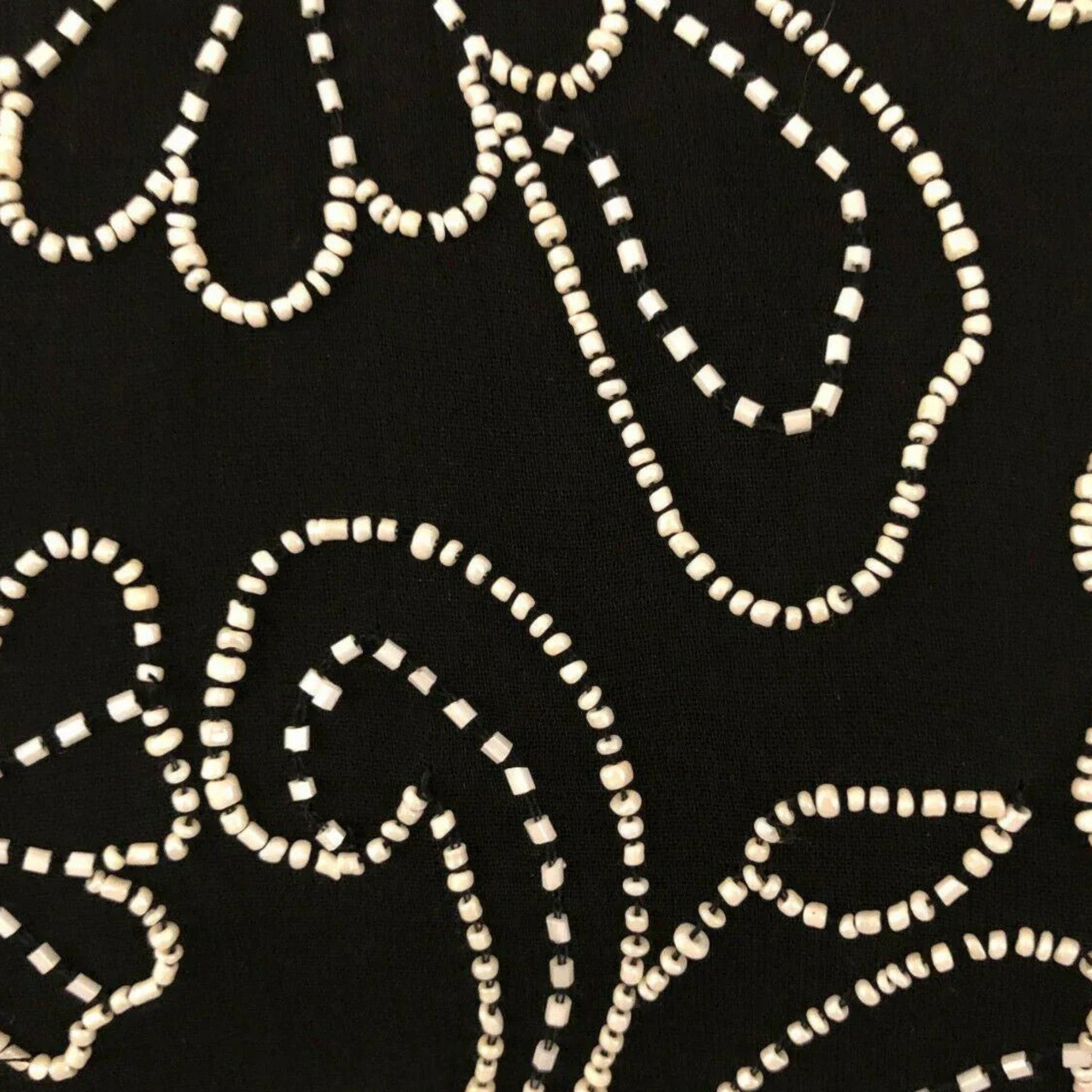 Gina Bacconi Vintage 80's Silk Beaded Black Evening Top UK 12 US 8 EU 40 - Timelessfashions