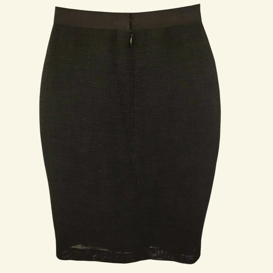 Behnaz Sarafpour Black Floral Mini Pencil Skirt UK 8 US 4 EU 36 - Timelessfashions