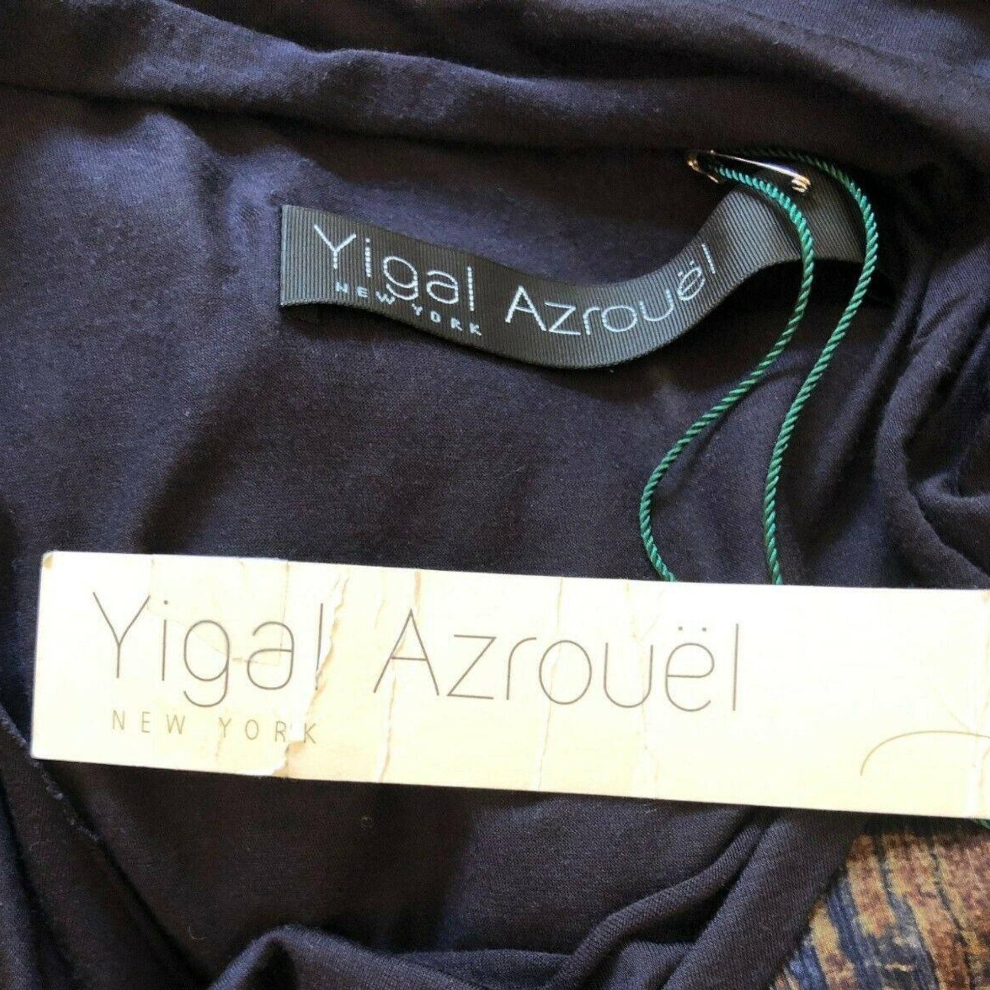 Yigal Azrouel Navy Blue Jersey & Silk Long Top UK 14 US 10 EU 42 - Timelessfashions