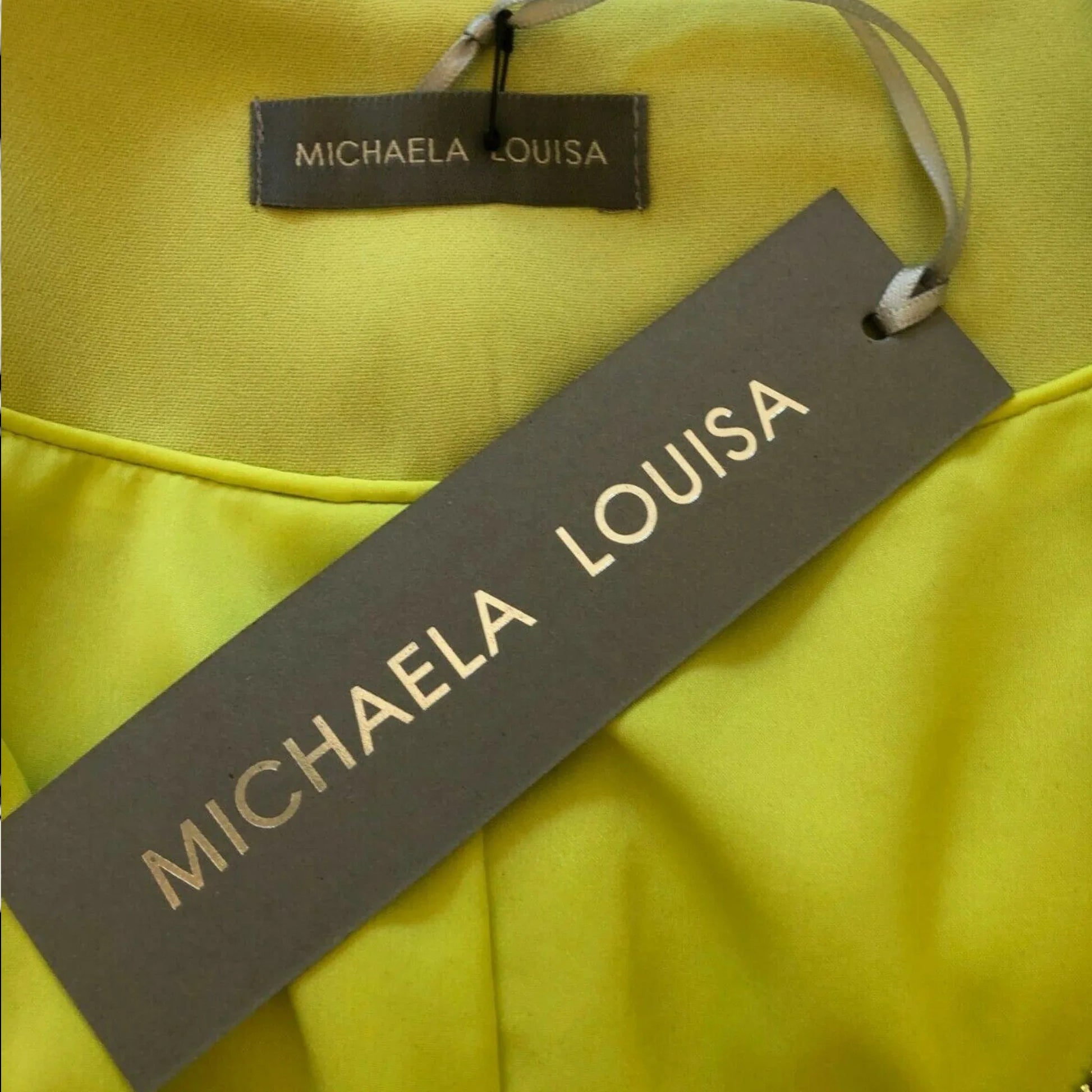 Michaela Louisa Lime Green Zip Short Jacket UK 16 US 12 EU 44 - Timelessfashions
