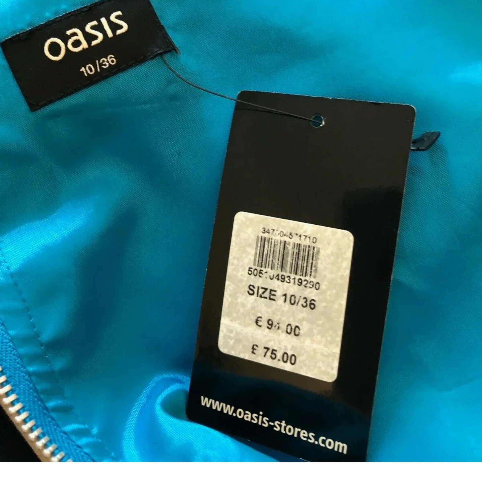 Oasis Turquoise Silk Mini Dress UK 10 US 6 EU 38 - Timelessfashions