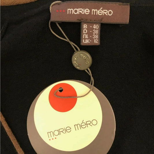 Marie Mero Black Cotton & Wool Mix Cardigan UK 12 EU 40 US 8 BNWT RRP £89 - Timelessfashions