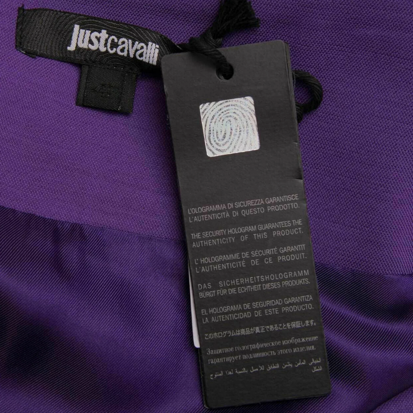 Just Cavalli Ladies Purple & Black A-Line Mini Skirt UK 12 EU 40 IT 44 - Timelessfashions