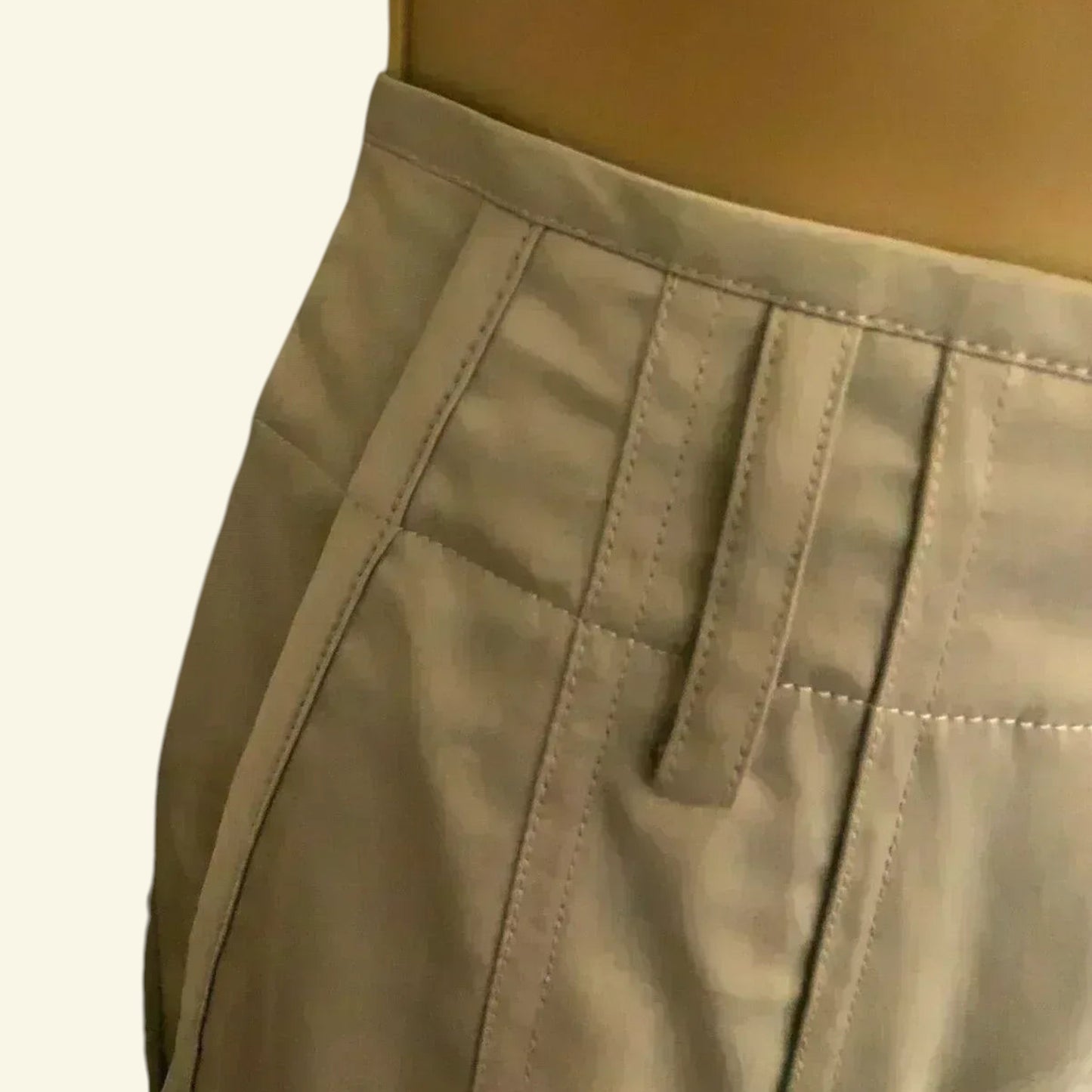 Alexander Wang Pale Khaki Silky Satin Shorts Size UK 12 US 8 EU 40 - Timelessfashions