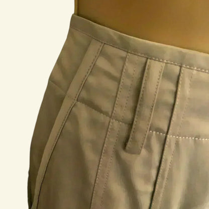 Alexander Wang Pale Khaki Silky Satin Shorts Size UK 12 US 8 EU 40 - Timelessfashions