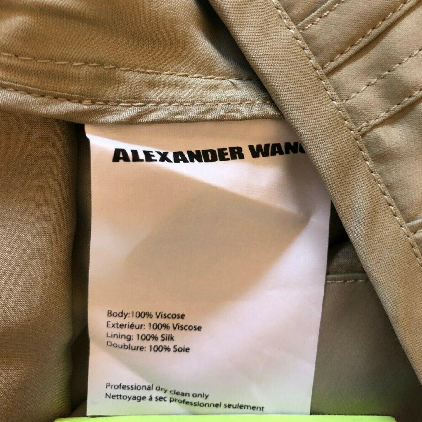 Alexander Wang Pale Khaki Silky Satin Shorts Size UK 12 US 8 EU 40 - Timelessfashions