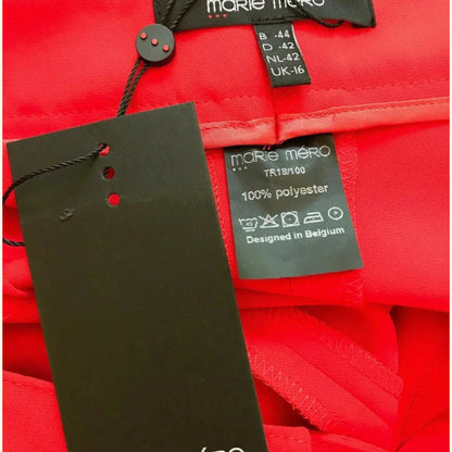 Marie Mero Red Berry Crepe Tapered Trousers UK 16 EU 44 US 12 - Timelessfashions