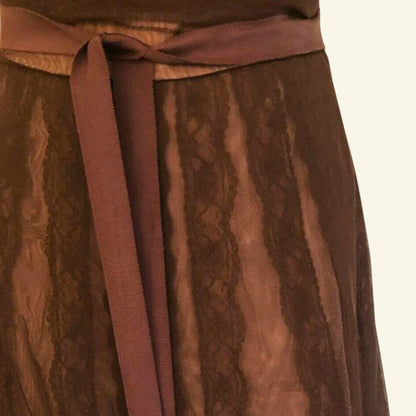 BCBG MAXAZRIA Brown Tulle Fit & Flare Strapless Cocktail Dress UK 10 US 6 EU 38 - Timelessfashions