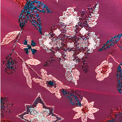 Bazar Christian Lacroix Vintage Cerise Embroidered Mini Skirt UK 8 US 4 EU 34 - Timelessfashions