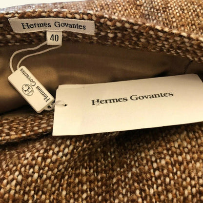 Hermes Govantes Rust Brown Tweed Pencil Skirt UK 10 US 6 EU 38 IT 42 - Timelessfashions