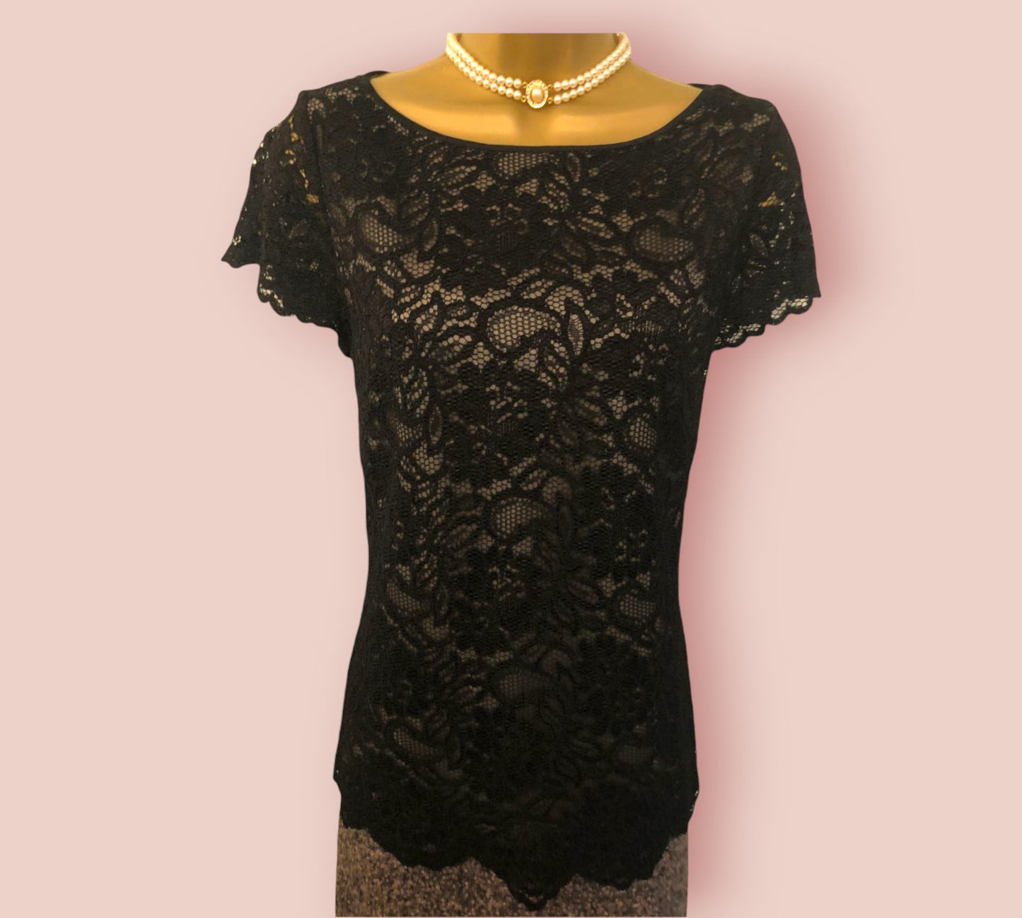 Marc Cain Ladies Black Lace & Wool Cap Sleeve Dress UK 10 US 6 EU 38 Timeless Fashions