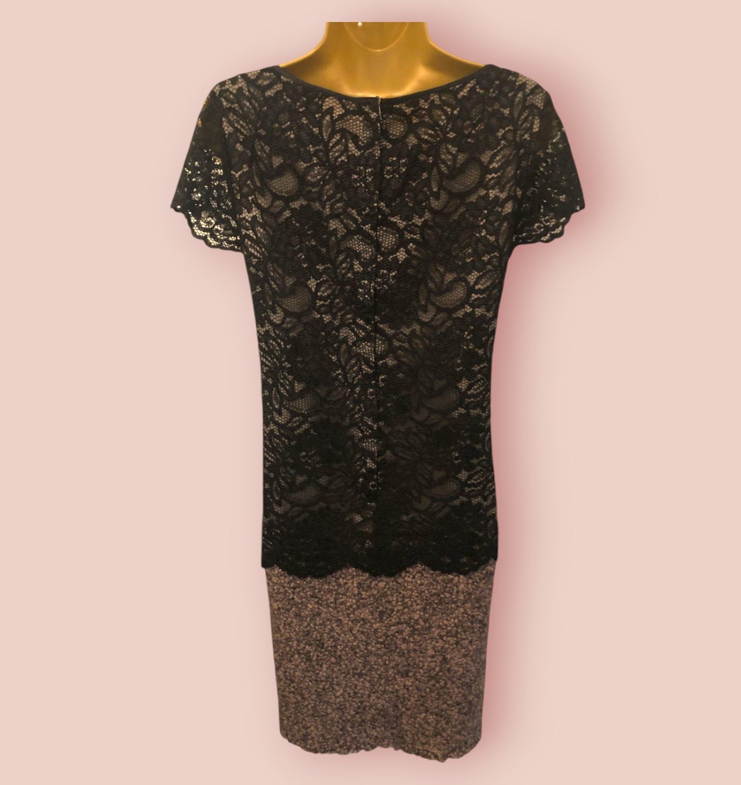 Marc Cain Ladies Black Lace & Wool Cap Sleeve Dress UK 10 US 6 EU 38 Timeless Fashions