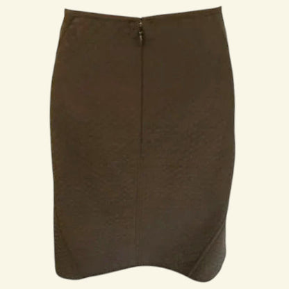 DKNY Brown Quilted A-line Skirt UK 8 US 4 EU 36 - Timelessfashions