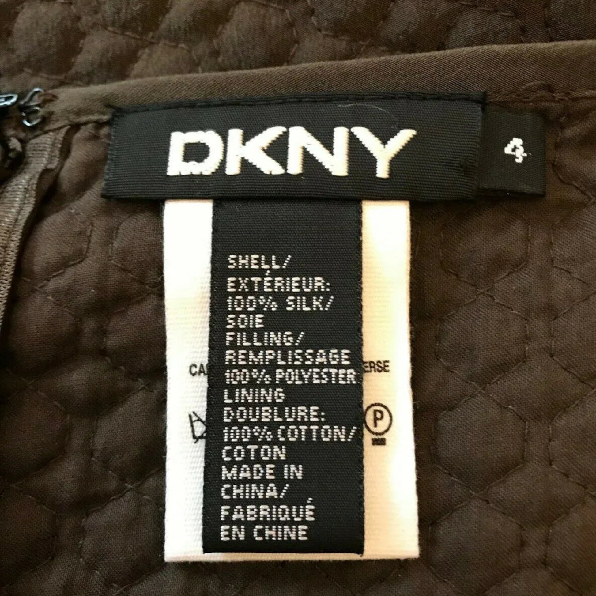 DKNY Brown Quilted A-line Skirt UK 8 US 4 EU 36 - Timelessfashions