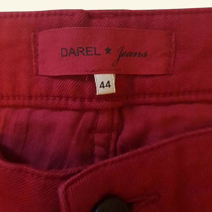 Gerard Darel Red Stretch Straight Leg Jeans UK 16 US 12 EU 44 - Timelessfashions
