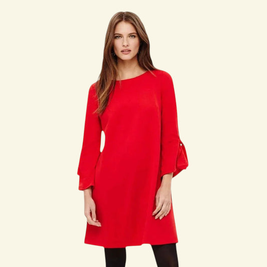 Phase Eight Cherry Red Tanya Tunic Dress UK 12 US 8 EU 40 - Timelessfashions
