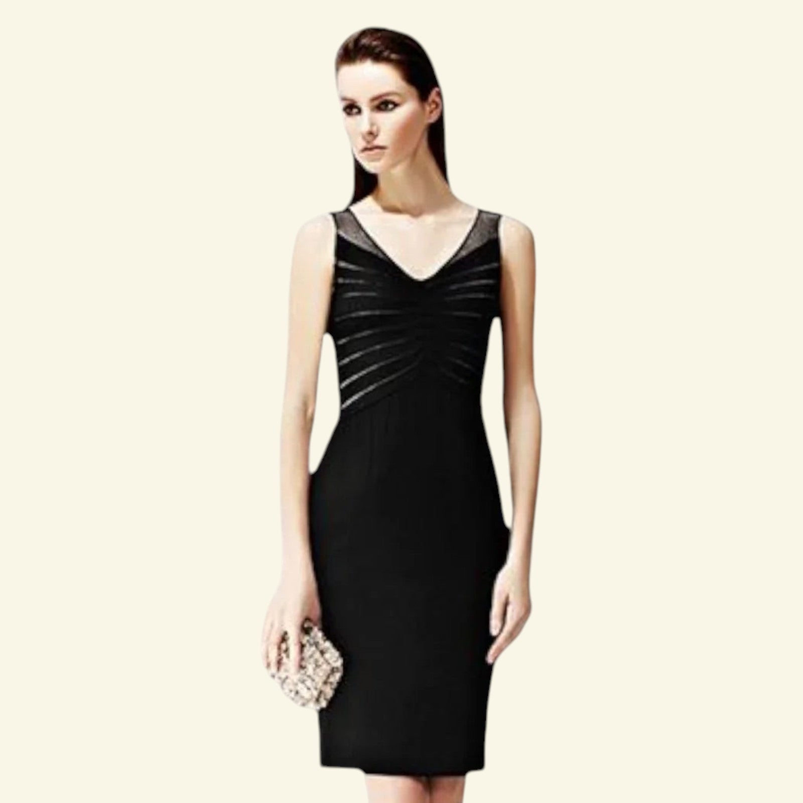 Reiss Sonita Black Mesh Panel Bodycon Dress UK 12 US 8 EU 40 RRP £190 - Timelessfashions