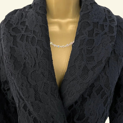 Ronit Zilkha Vintage Women's Black Lacy Wool Blend Jacket UK 10 US 6 EU 38 - Timelessfashions