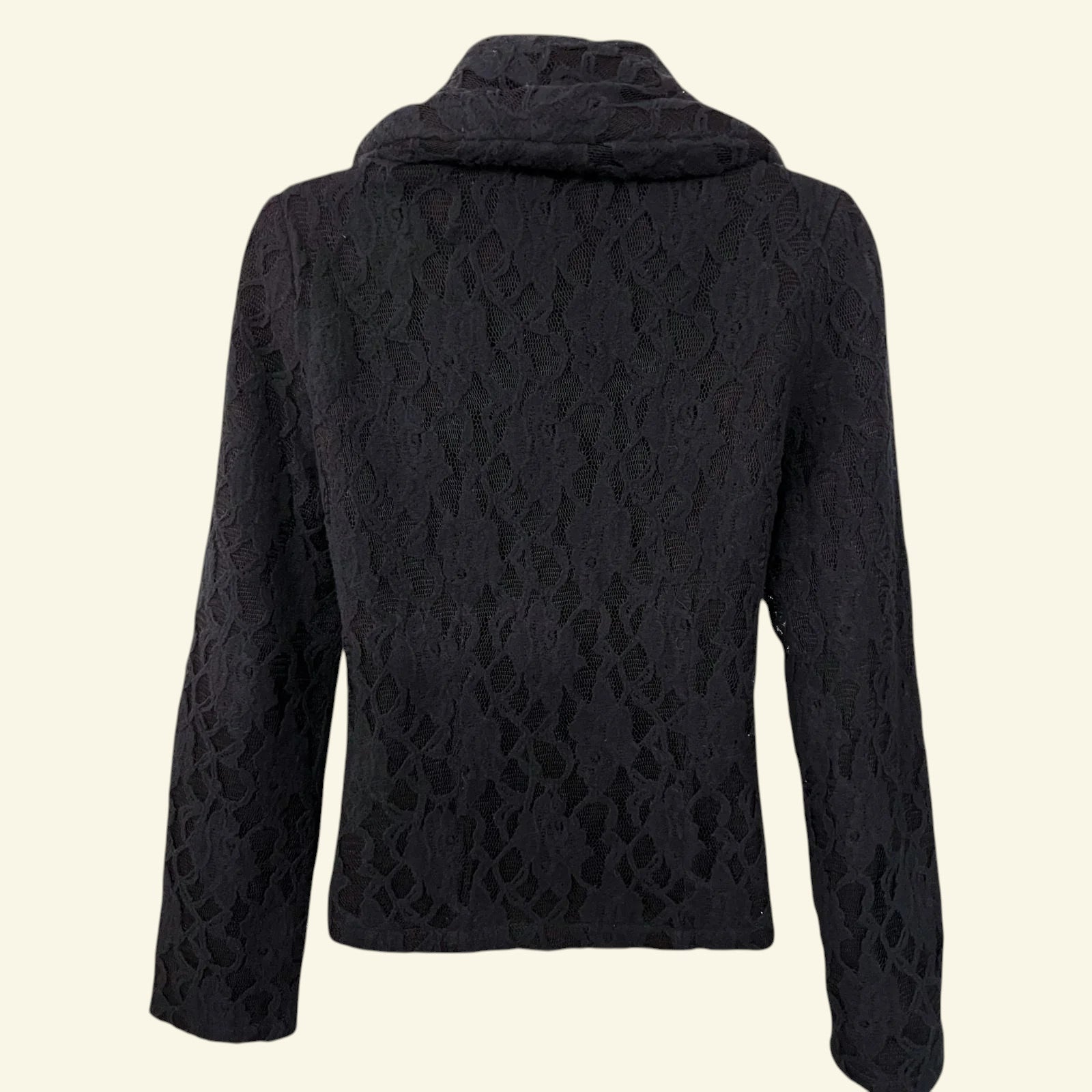 Ronit Zilkha Vintage Women's Black Lacy Wool Blend Jacket UK 10 US 6 EU 38 - Timelessfashions
