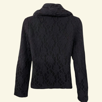 Ronit Zilkha Vintage Women's Black Lacy Wool Blend Jacket UK 10 US 6 EU 38 - Timelessfashions