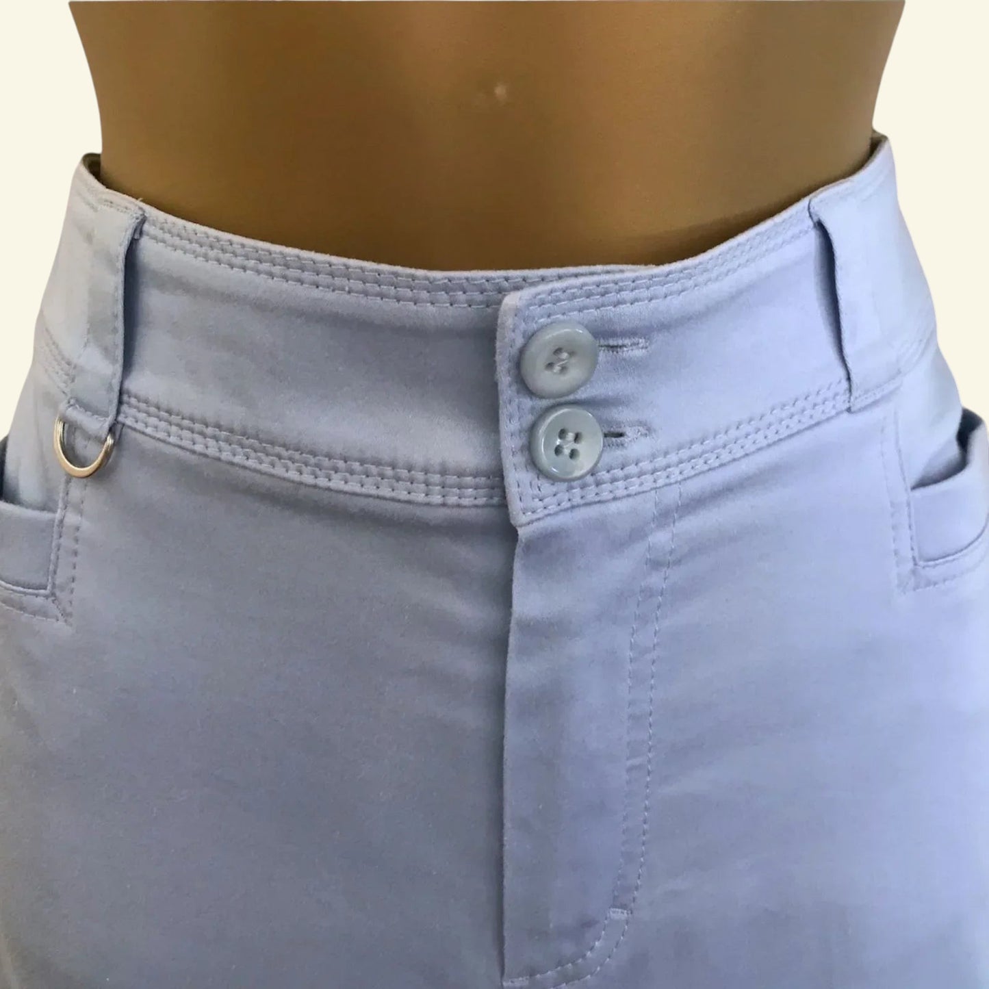 Betty Barclay Pale Blue Cotton Straight Leg Stretch Trousers UK 10 US 6 EU 38 - Timelessfashions
