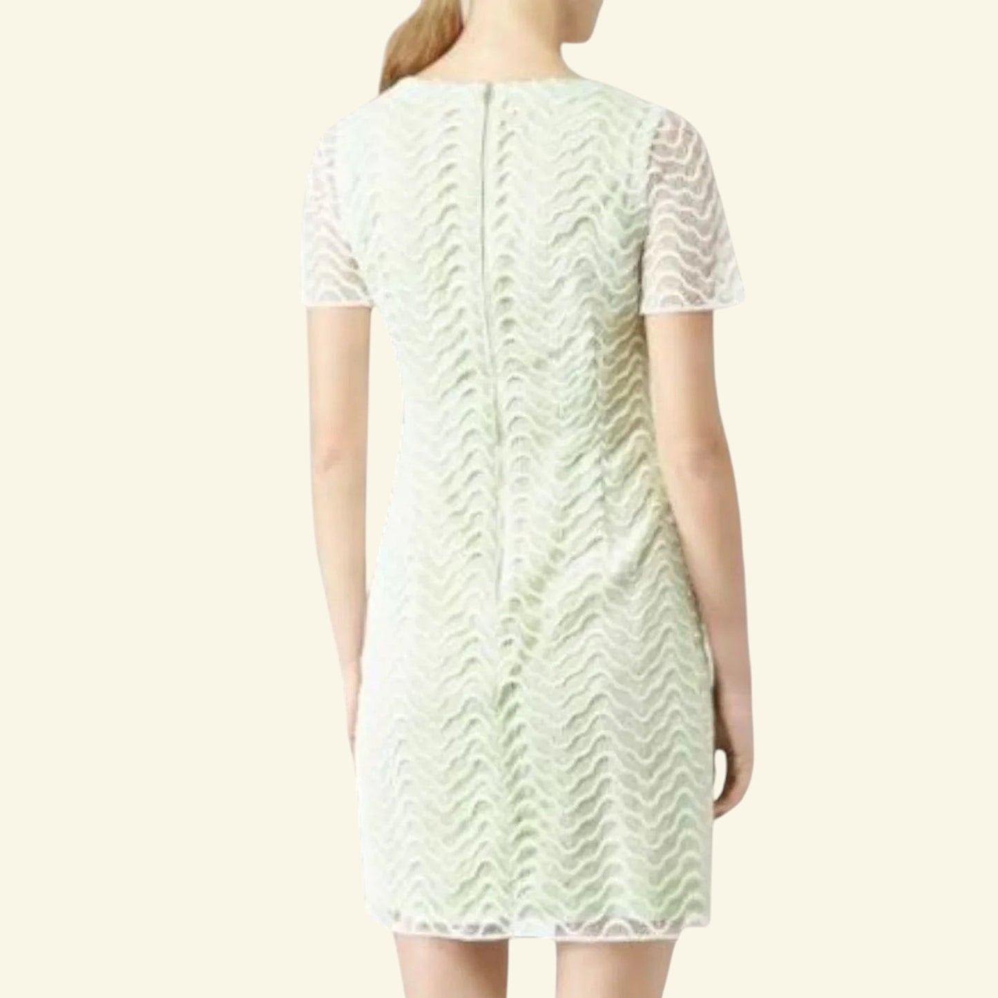 Reiss Soft Mint Green Lark Lace Overlay Dress UK 12 US 8 EU 40 RRP £190 - Timelessfashions