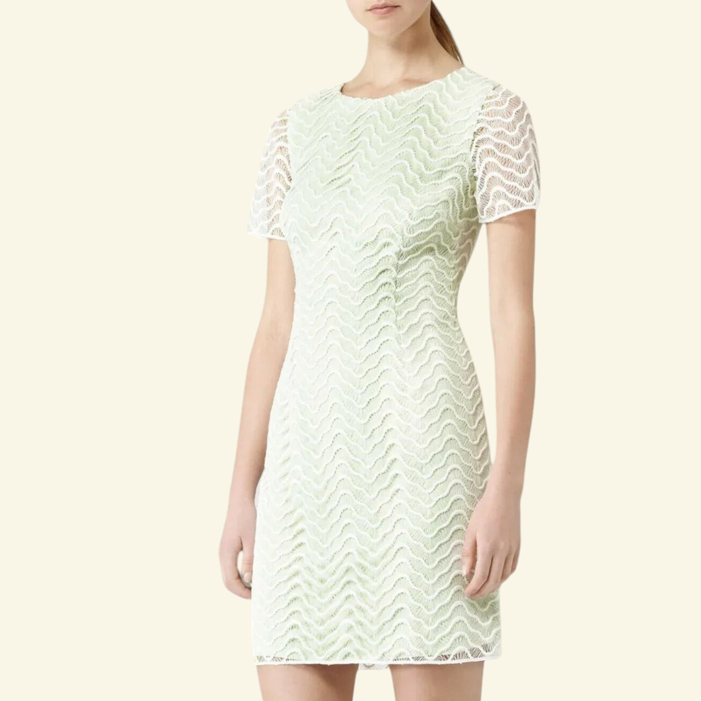 Reiss Soft Mint Green Lark Lace Overlay Dress UK 12 US 8 EU 40 RRP £190 - Timelessfashions