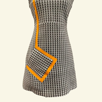 MSGM Milano Black & White Geometric Sleeveless Mini Dress IT 42 UK 10 US 6 EU 38 - Timelessfashions