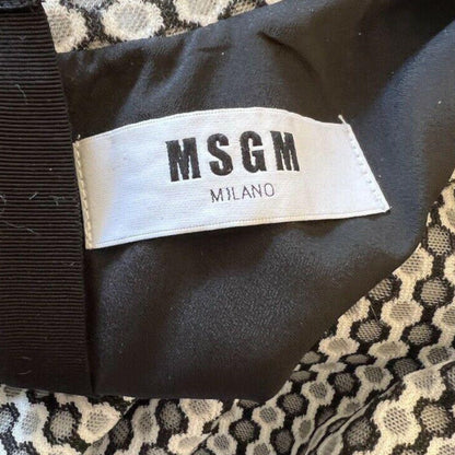 MSGM Milano Black & White Geometric Sleeveless Mini Dress IT 42 UK 10 US 6 EU 38 - Timelessfashions